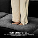 Sarantino Novi 3-Seater Modular Sofa Ottoman Charcoal Black Non-Slip Bottom Lounge SOFA-MLM-232-BK