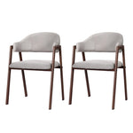 Artiss Dining Chairs Set of 2 Linen Hollow Armchair Grey MO-DIN-C-03-FA-GYX2