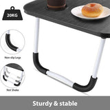 Black Laptop Stand Table Foldable Desk Computer Study Bed Adjustable Cup Slot Tray/linght and Fan V201-QHGMMOREONE038