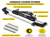 Hydraulic Boat Steering Kit, 300HP Steering Kit Helm Pump, Cylinder, Wheel, 24 Feet Hose V952-YYDJHK6400A-3TJ24V0