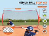 Barricade Backstop Net, 12x9 ft Ball Sports Barrier Netting, Portable Practice Equipment with Carry V952-DQW129YC0000YT8NIV0