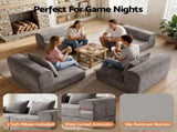 Artiss 5-in-1 Convertible Sofa Bed Floor Mattress Modular Boneless Curved Couch SB-B-COMP-2S-GY