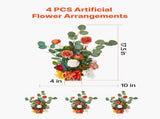 Standing Artificial Flowers Arrangements 4 PCS, 450 mm Tall Faux Flower Decorations for Wedding V952-ZSHQDLSCS175RY2Y4001V0