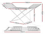 Devanti Foldable Electric Heated Towel Rail Rack with 24H Timer TW-C-YTC-ALUM