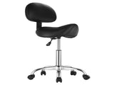 Saddle Rolling Stool, PU Leather Rolling Stool with Backrest, 360&deg Swivel Drafting Stool with V952-MADHSJSMADYKGSSYWV0