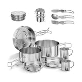 11 Piece Stainless Steel Camping Mess Kit V1370-AZ4-07897