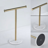 T-Shape Hand Towel Stand with Marble Base for Bathroom Countertop Tissue Rack Holder Kitchen Towel V1370-AZ4-10234
