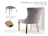 AADEN 2x Velvet Dining Chairs with Golden Metal Legs-Grey V226-SW1501GY