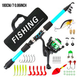 Luya rod 70.86in telescopic fishing rod without spinning wheel fishing set,green V1363-OS-20-GREEN