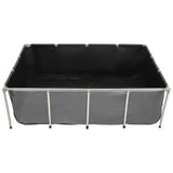Canvas Fish Pond, 1781.3L Above Ground Fish Pond, PVC Koi Tank with Clear Viewing Panel, Rectangular V952-DSYCHSDTMC21LEAON002V0