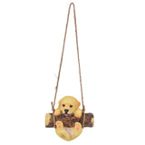 Resin Swinging Puppy Dog Statue Simulation Animal Model Figurine Sculpture Crafts Outdoor Garden V1294-YM0523-3111210397111