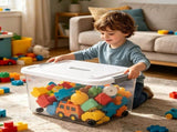Extra Large Plastic Storage Container with Rolling Wheels, Heavy Duty Organizer Box for Garage Home, V1370-AZ4-17290