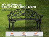 Outdoor Bench, 38.8 inches Metal Bench for Outdoors, 480 lbs Load Capacity Bench, Outdoor V952-GYZYJS40YC00PL1X7V0