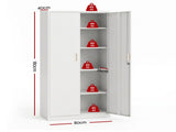 Astiss 180cm Steel Locker Cabinet Mental Storage 4 Adjustable Shelves FC-METAL-180-WH-AB
