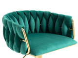 SERENIT Modern Velvet Breakfast Bar Stools Swivel Barstools Adjustable Counter Stools with Backrest V255-GP1782R-GREEN