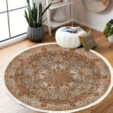 SOGA 120cm Mandala Pattern Circle Area Rugs for Living Room Lounge, Anti-slip Doormat, Home Decor CARPETYH24