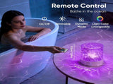 Northern Lights Projector, 16-Color Ocean Wave Ambient Light, Remote Dimmable Rotating Aurora Lamp, V1366-AZ2-W-11644