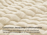 Updated Grey Throw Blanket for Couch and Bed- Super Soft and Warm 3D Checkered Fluffy Fuzzy Fleece V1107-114-55048-BEG4