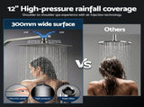 12" Rain Shower Head Set with 3-Mode Handheld Brass High Pressure WELS Chrome SHOWER-B-B2-SQ-12-SI