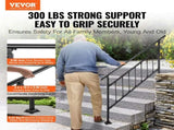 Iron Handrail Stair Railing Hand Rail Kit 1-4 Steps Outdoor Black w/ Bars V952-TZFGZXSLZFSD4JWFNV0