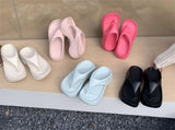Women's Summer EVA Platform Flip Flops Outdoor Anti-Slip Beach Sandals Comfortable Thong Slippers V1107-957-29991-BLK2