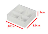 100 Pack of White Card Chocolate Sweet Soap Product Retail Gift Box - 4 Bay Compartments - Clear V382-100CHOC4BAY