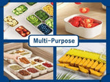 8-Compartment Sealed Snack Organizer with Handle for Fridge, Picnic & Kitchen Storage BPA-Free V1107-CS-CFTLSNH