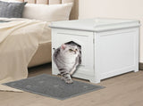 PaWz Cat Litter Box Mat Fully Enclosed PT1198-WH