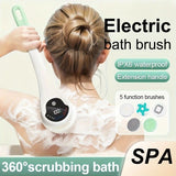 Multi-Function Electric Body Brush 360&deg Rotation, Auto-Cleaning, 5 Brush Heads, 3-Speed Adjustment, V1232-DDMYS002