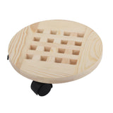 Wooden Mobile Flower Tray with 6 Wheels 360 Degree Rotating Rolling Plant Stand for Home V1294-YM0721-210331DY04-6