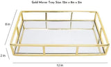 Tray Gold Mirror Decorative for Storage Jewelry and Makeup accessories V178-12580