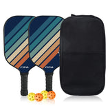 Black Blue Yellow Striped Fiberglass Pickleball Paddle Set 2 Ultra Lightweight Pickleball V888-ELOSUNG52242