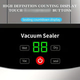 Silver Black USB Charging Food Vacuum Sealer Indoor Kitchen Outdoor Camping Food V1106-122-BLA-19560