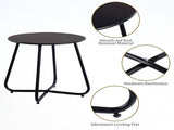 Outdoor Metal Side Table Rust-Resistant Patio Small Round End Table, Accent Coffee Table for V1338-WAK0050