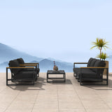 5 Seater Grandeur Lounge Suite Charcoal Grey V264-OTF-545A-DGR-6PC