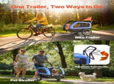Dog Bike Trailer, Supports up to 40 kg, 2-in-1 Pet Stroller Cart Bicycle Carrier for Small & Large V952-TCTCLYSCWZXCV6PKI001V0