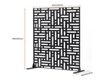 Metal Privacy Screen, 120 x 193cm, Outdoor Privacy Screens 3-Panel, Freestanding Outdoor Divider V952-DLSHWYSPMJS7CV2AZV0