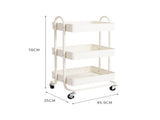 Levede 3 Tiers Kitchen Trolley Cart White HO0576-3-WH_NZ