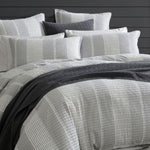 Platinum Collection Hurley Charcoal Cotton Jacquard Stripe Quilt Cover Set Super King V442-LED-QUILTCS-HURLEY-CHARCOAL-SK