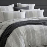 Platinum Collection Hurley Charcoal Cotton Jacquard Stripe Quilt Cover Set King V442-LED-QUILTCS-HURLEY-CHARCOAL-KI