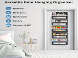 Grey Heavy Duty 5-Tier Over-The-Door Hanging Organizer - Space-Saving Storage with Clear Windows & V888-ELOSUNG32040
