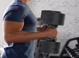Powertrain Eon Dial Up 72KG Adjustable Dumbbells Pair with Stand - Black DMB-B10-036-2-STD