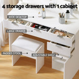 Artiss Dressing Table Set Stool 10 Led Bulbs White FURNI-L-DRESS06-LED-WH-AB