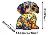 Small Dog Lamp, Retro Stained Resin Tabletop Night Light, 3D Cute Puppy Table Lamps, Gift for Lovers V1366-AZ2-W-16769