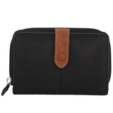 Pierre Cardin Womens Leather Bi-Fold Wallet Purse Zip Around - Black V563-PC-3607-BLK