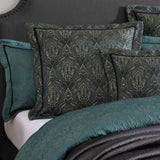 Davinci Valencia Emerald Damask Jacquard Quilt Cover Set Super King V442-LED-QUILTCS-VALENCIA-EMERALD-SK