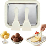 Rolled Cream Maker Kit, 2026 New Stainless Steel Freeze Plate with 2 Scrapers, DIY Stir Fried V1258-DP02-F-409