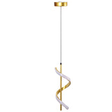 Spiral LED Pendant Light Gold Color High Brightness Eyes Protection LED Hanging Lamp for Living Room V1294-YM0706-3119230118711