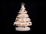 Jingle Jollys Paper Christmas Tree 114CM w/ Star Topper LEDs Xmas Decorations Kit Home Office White PAPER-XMAS-TR-100-WH
