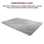 230x160cm Floor Rugs Large Shaggy Rug Area Carpet Bedroom Living Room Mat - Grey V63-832211